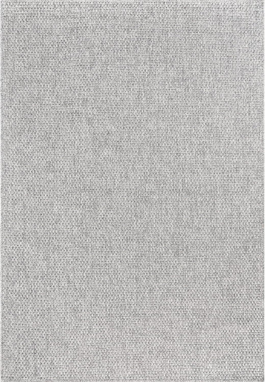 image:imageCAMILSON Easy Jute Rug 5x7 Indoor Outdoor Natural Color Fiber Area Rugs for Living Room Patio and Kitchen Rug Herringbone Seagrass Woven Design EasyCleaning Washable Outside Carpet Alfombras 5 x 7BasketweaveSilver