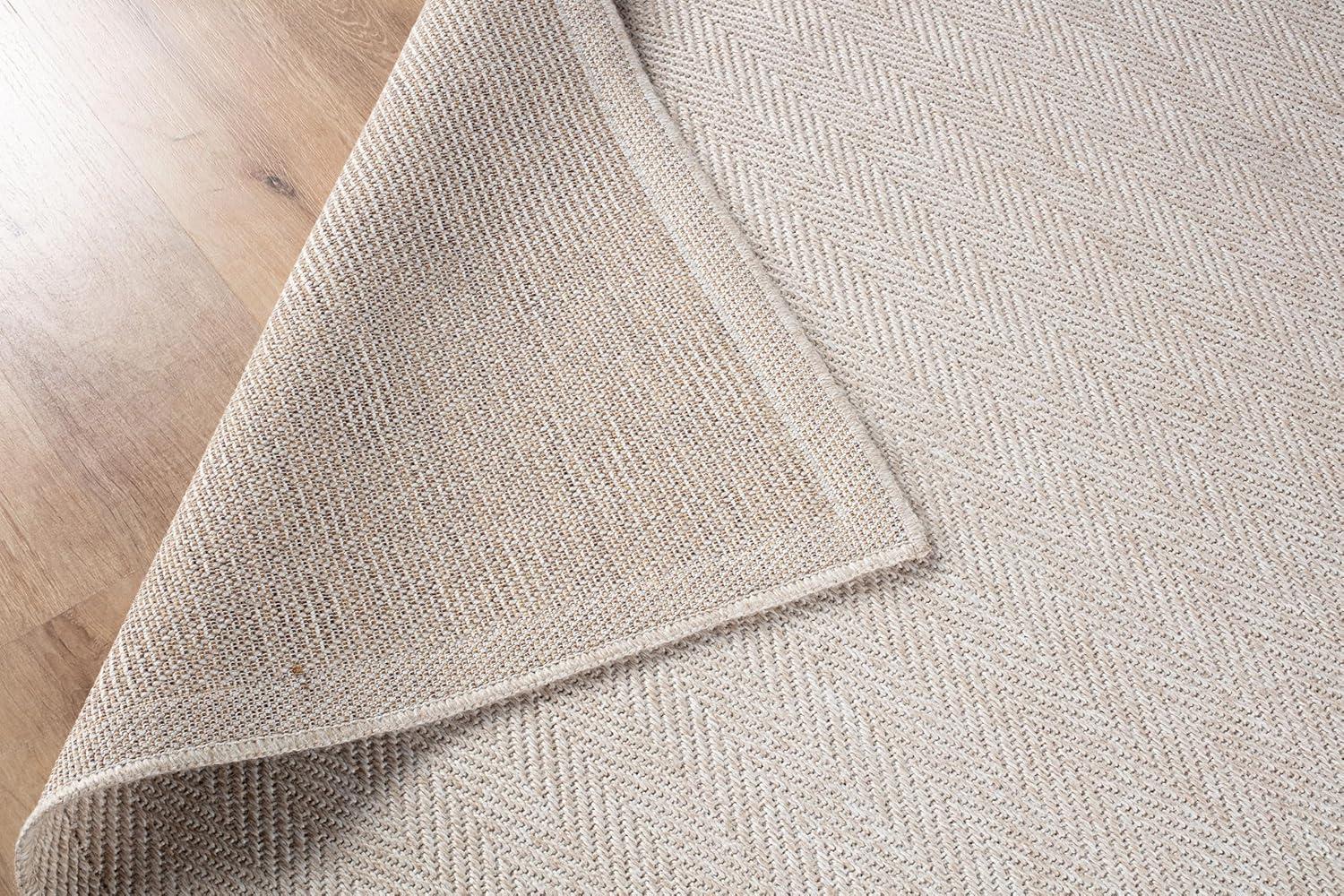 image:imageCAMILSON Easy Jute Rug 5x7 Indoor Outdoor Natural Color Fiber Area Rugs for Living Room Patio and Kitchen Rug Herringbone Seagrass Woven Design EasyCleaning Washable Outside Carpet Alfombras 5 x 7HerringboneBone