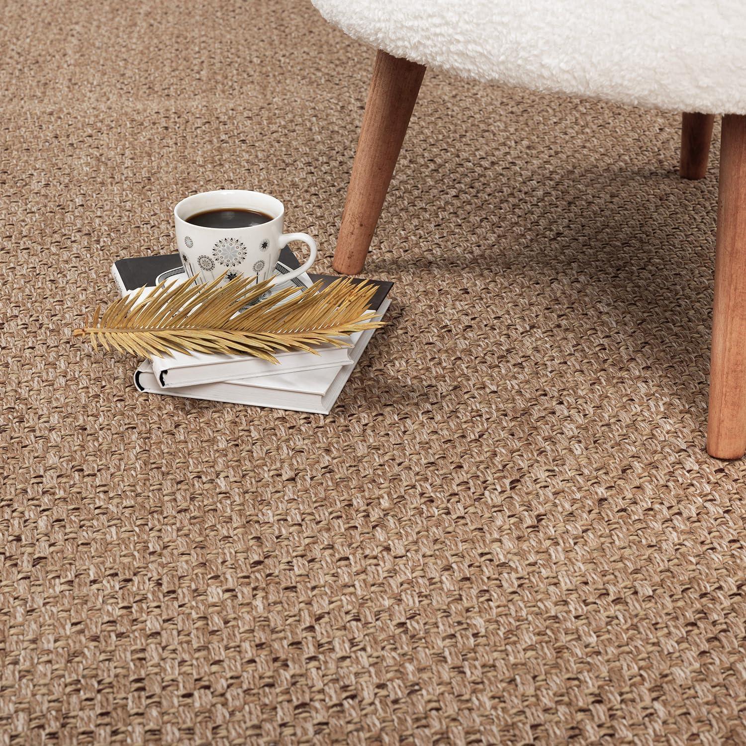 image:imageCAMILSON Easy Jute Rug 5x7 Indoor Outdoor Natural Color Fiber Area Rugs for Living Room Patio and Kitchen Rug Herringbone Seagrass Woven Design EasyCleaning Washable Outside Carpet Alfombras 5 x 7BasketweaveNatural