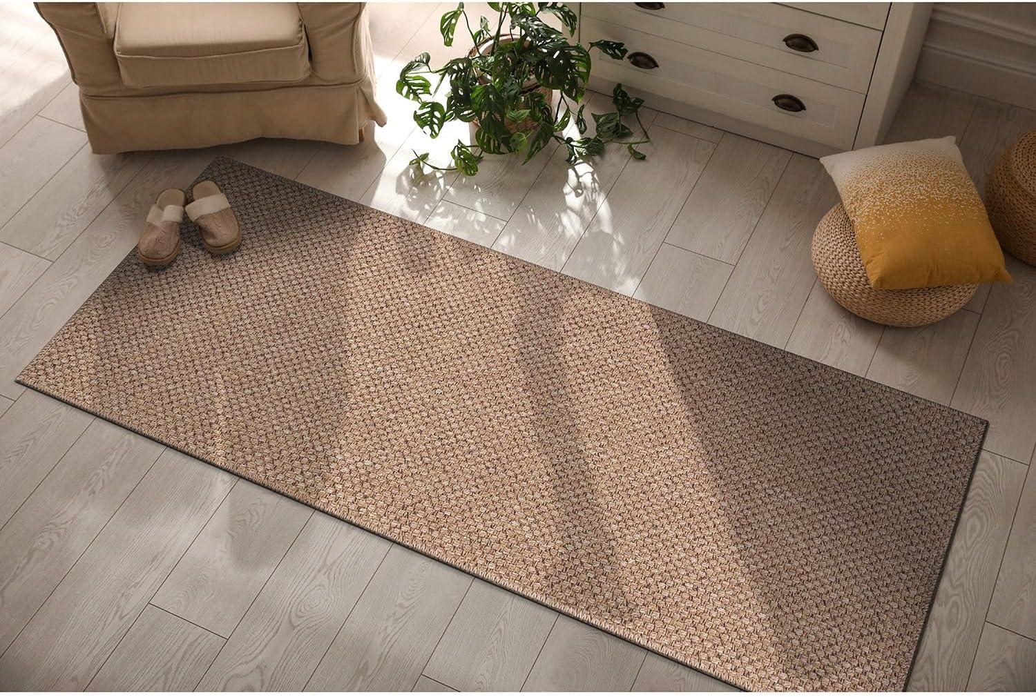image:imageCAMILSON Easy Jute Rug 5x7 Indoor Outdoor Natural Color Fiber Area Rugs for Living Room Patio and Kitchen Rug Herringbone Seagrass Woven Design EasyCleaning Washable Outside Carpet Alfombras 5 x 7BasketweaveNatural
