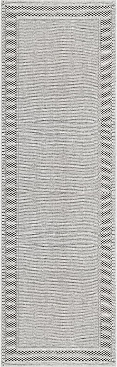image:imageCAMILSON Easy Jute Rug 5x7 Indoor Outdoor Natural Color Fiber Area Rugs for Living Room Patio and Kitchen Rug Herringbone Seagrass Woven Design EasyCleaning Washable Outside Carpet Alfombras 5 x 7BorderedBoneblack