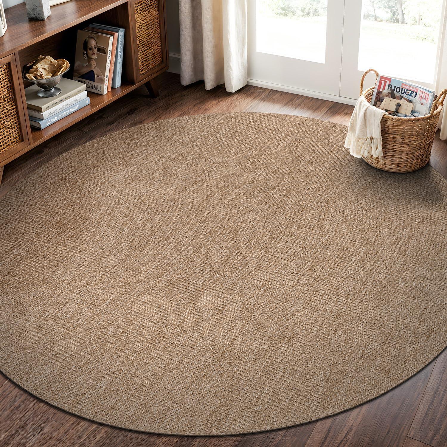 image:imageCAMILSON Easy Jute Rug 5x7 Indoor Outdoor Natural Color Fiber Area Rugs for Living Room Patio and Kitchen Rug Herringbone Seagrass Woven Design EasyCleaning Washable Outside Carpet Alfombras 5 x 7GranulatedNatural