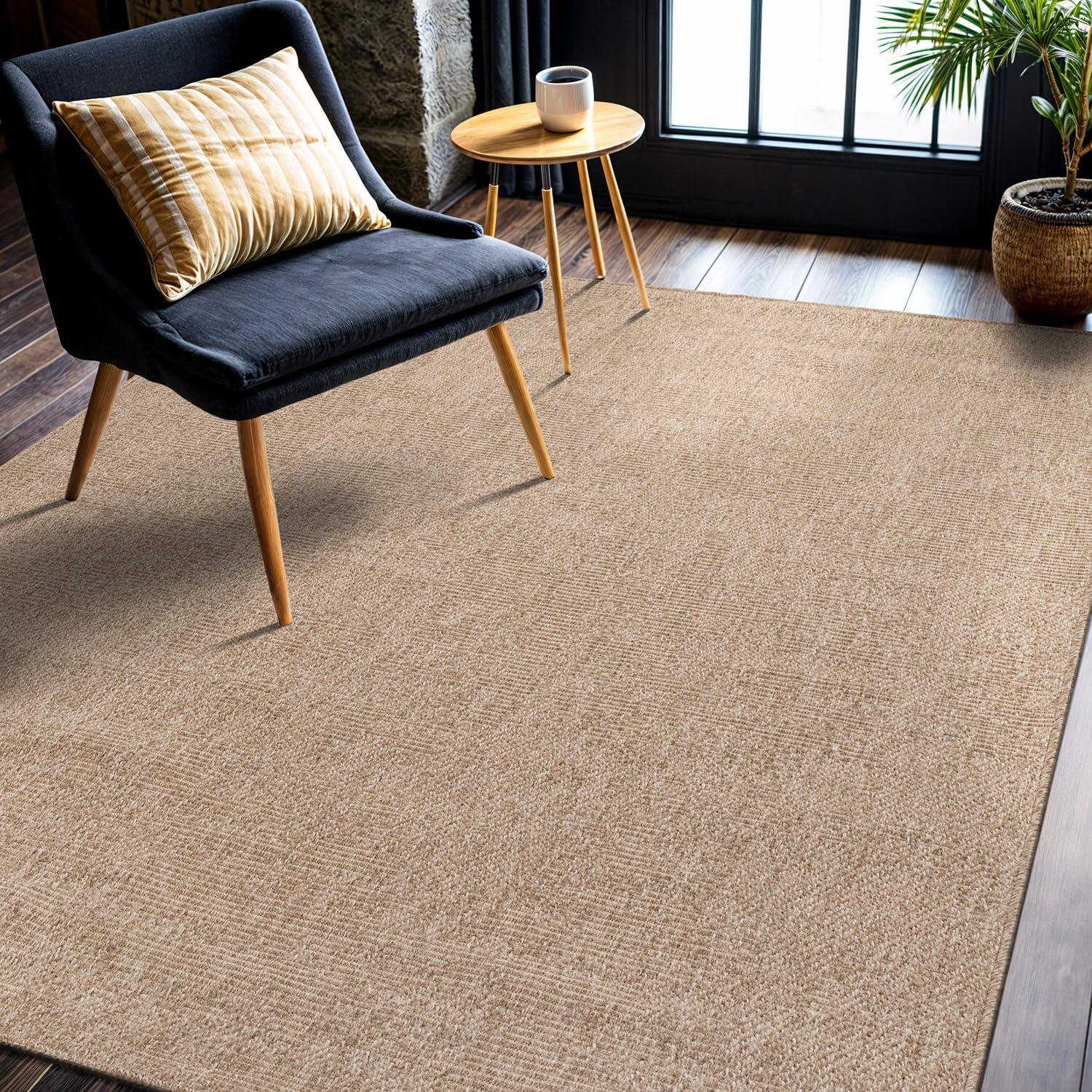 image:imageCAMILSON Easy Jute Rug 5x7 Indoor Outdoor Natural Color Fiber Area Rugs for Living Room Patio and Kitchen Rug Herringbone Seagrass Woven Design EasyCleaning Washable Outside Carpet Alfombras 5 x 7GranulatedNatural