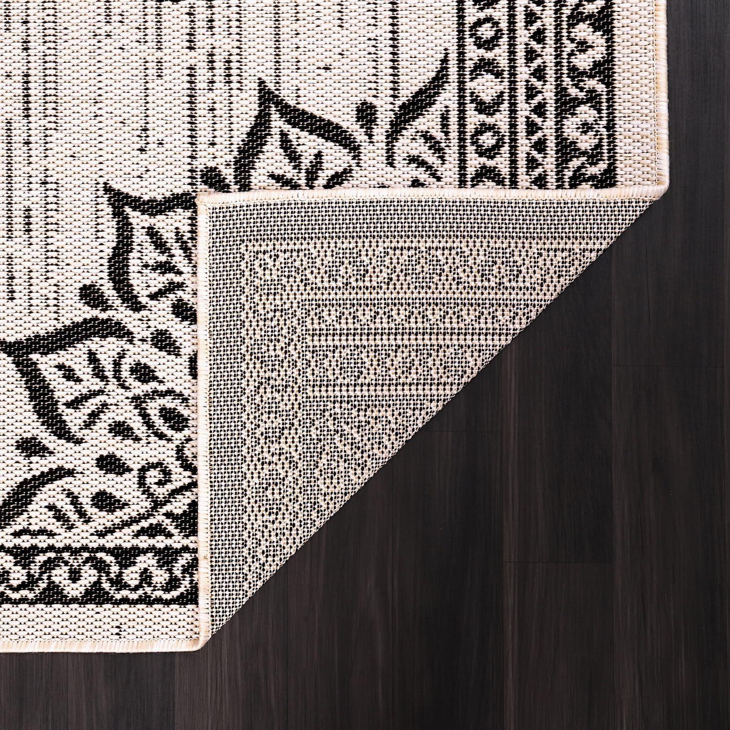 image:imageCAMILSON Indoor Outdoor Rug 5x7 Bordered Gray Modern Area Rugs for Indoor and Outdoor Patios Kitchen and Hallway Mats Washable Porch Deck Outside Carpet Bordered Grey 5 x 7Medallion White