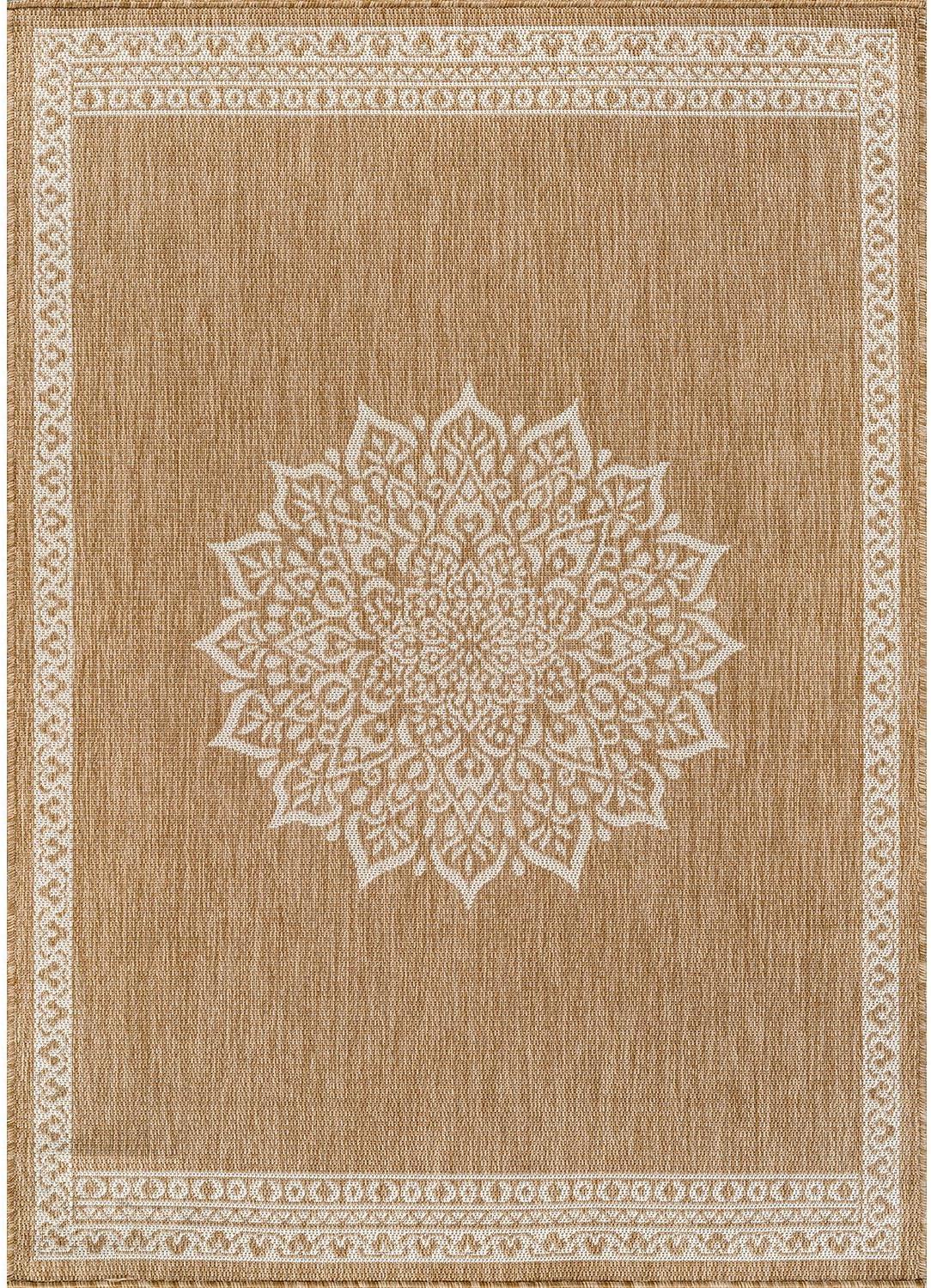 image:imageCAMILSON Indoor Outdoor Rug 5x7 Bordered Gray Modern Area Rugs for Indoor and Outdoor Patios Kitchen and Hallway Mats Washable Porch Deck Outside Carpet Bordered Grey 5 x 7Medaglia Natural