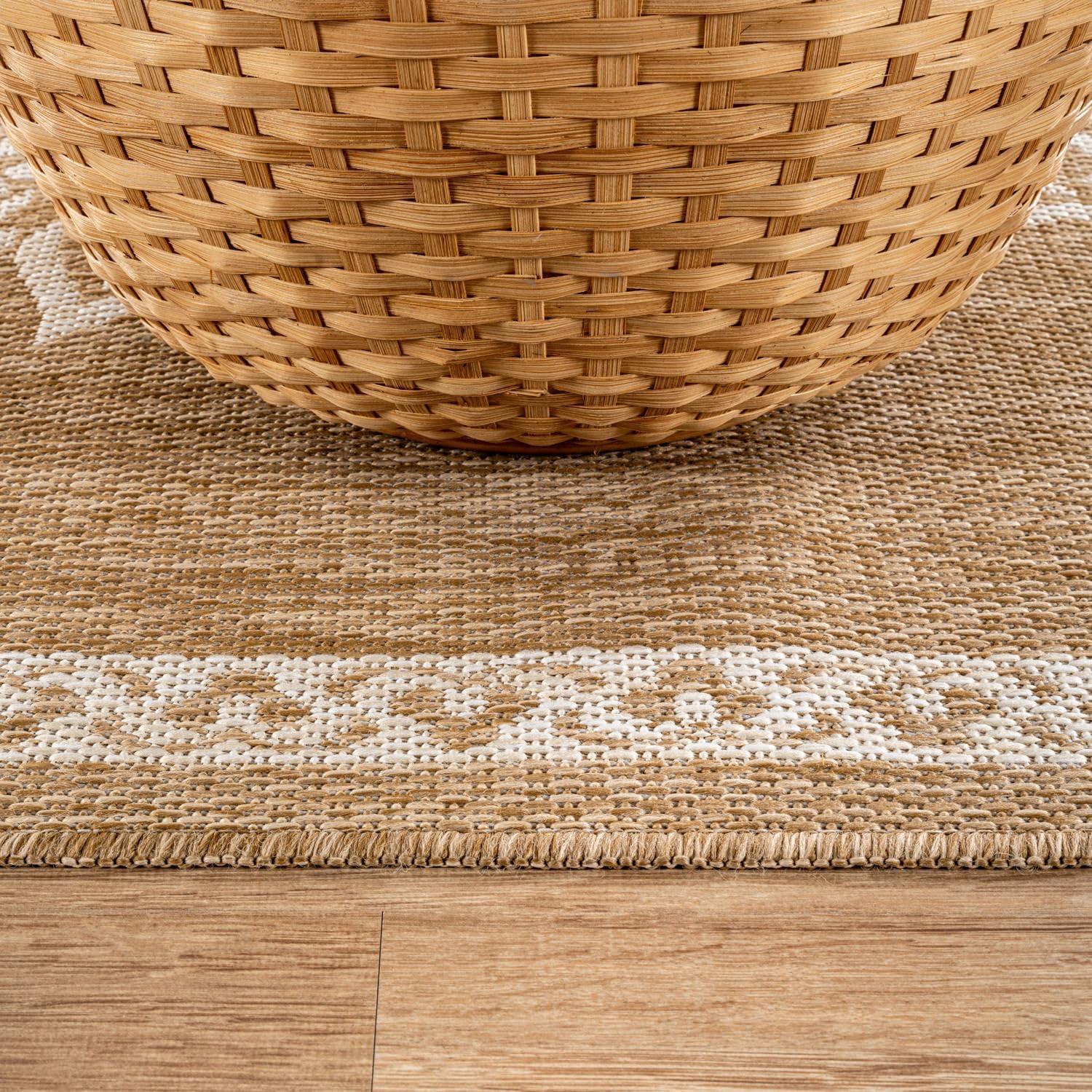 image:imageCAMILSON Indoor Outdoor Rug 5x7 Bordered Gray Modern Area Rugs for Indoor and Outdoor Patios Kitchen and Hallway Mats Washable Porch Deck Outside Carpet Bordered Grey 5 x 7Medaglia Natural