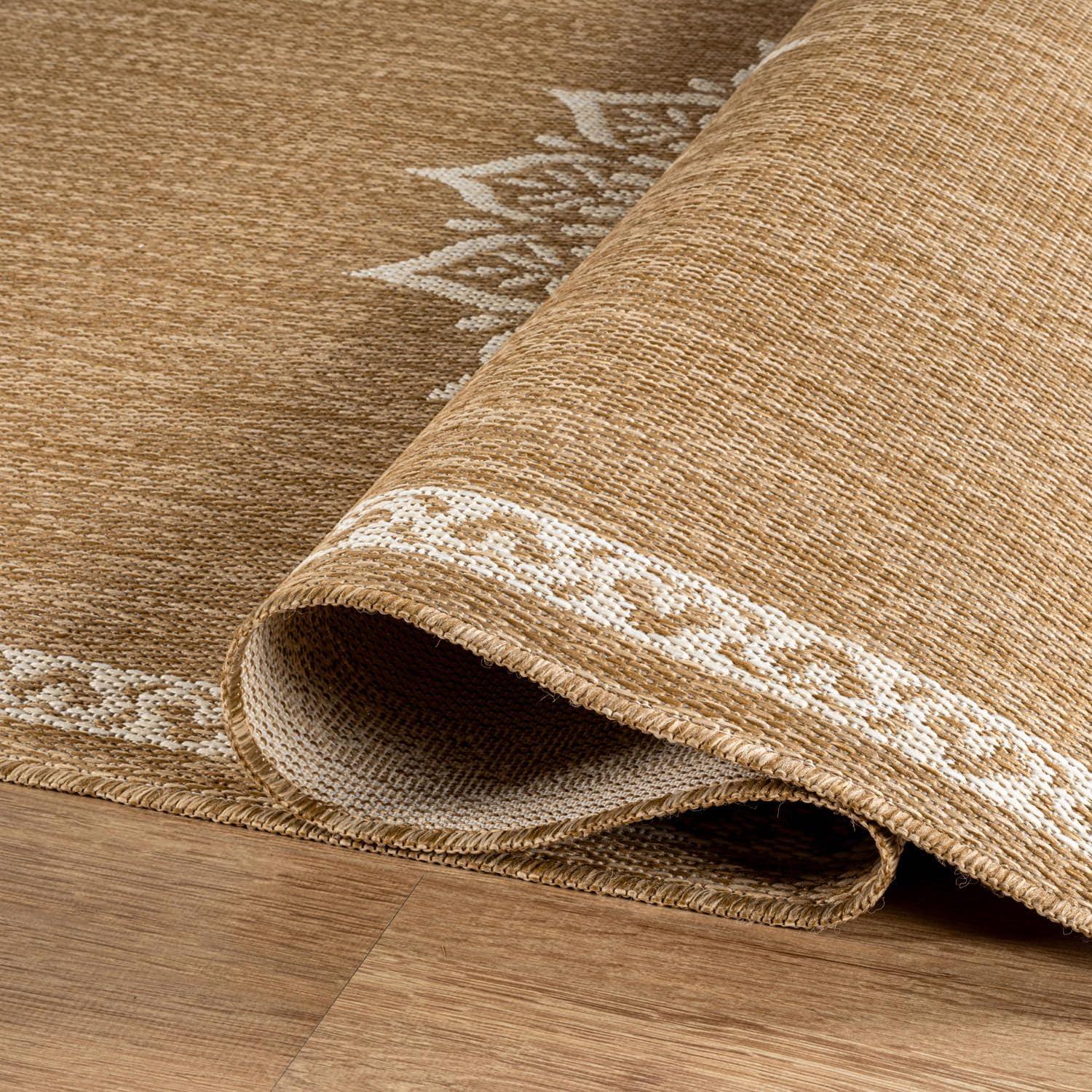 image:imageCAMILSON Indoor Outdoor Rug 5x7 Bordered Gray Modern Area Rugs for Indoor and Outdoor Patios Kitchen and Hallway Mats Washable Porch Deck Outside Carpet Bordered Grey 5 x 7Medaglia Natural