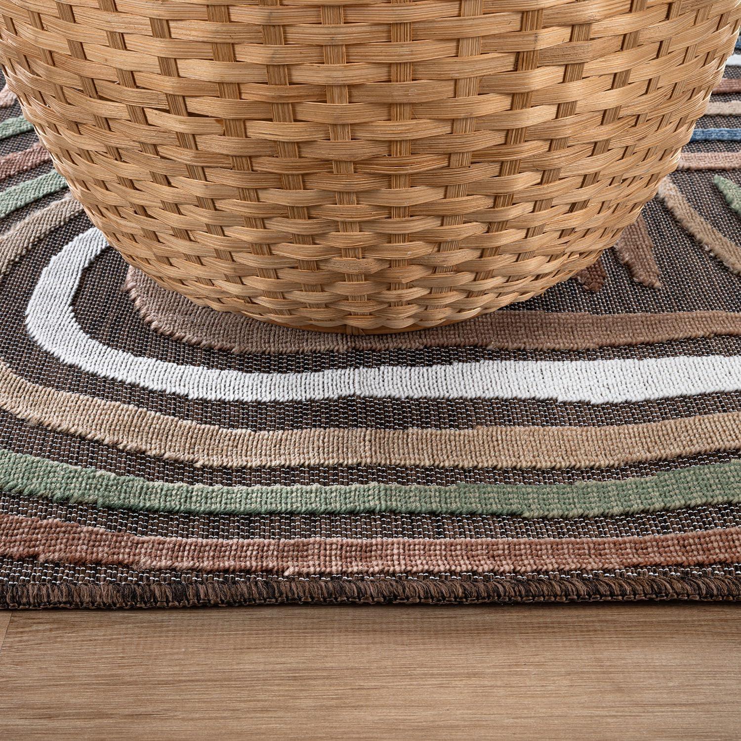 image:imageCAMILSON Indoor Outdoor Rug Navy 710x10 Leaf Tropical Botanical Area Rugs for Indoor and Outdoor patios EasyCleaning NonShedding Living Room Garden and Kitchen Washable Outside Carpet 8x103004 Brown
