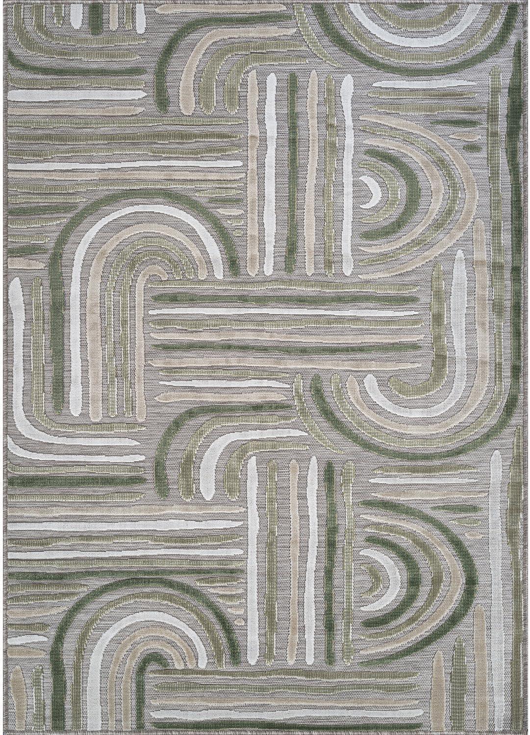 image:imageCAMILSON Indoor Outdoor Rug Navy 710x10 Leaf Tropical Botanical Area Rugs for Indoor and Outdoor patios EasyCleaning NonShedding Living Room Garden and Kitchen Washable Outside Carpet 8x103004 Beige
