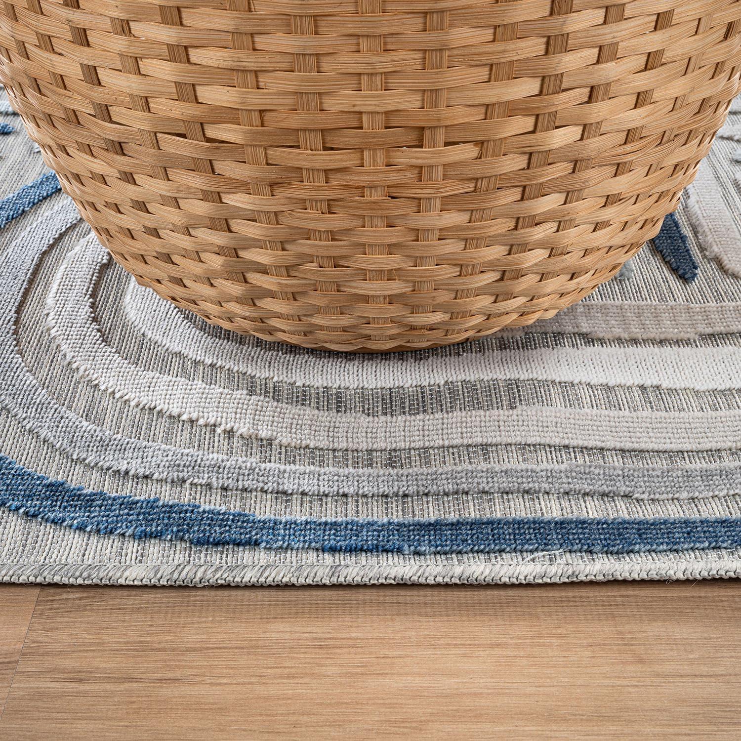 image:imageCAMILSON Indoor Outdoor Rug Navy 710x10 Leaf Tropical Botanical Area Rugs for Indoor and Outdoor patios EasyCleaning NonShedding Living Room Garden and Kitchen Washable Outside Carpet 8x103004 Blue