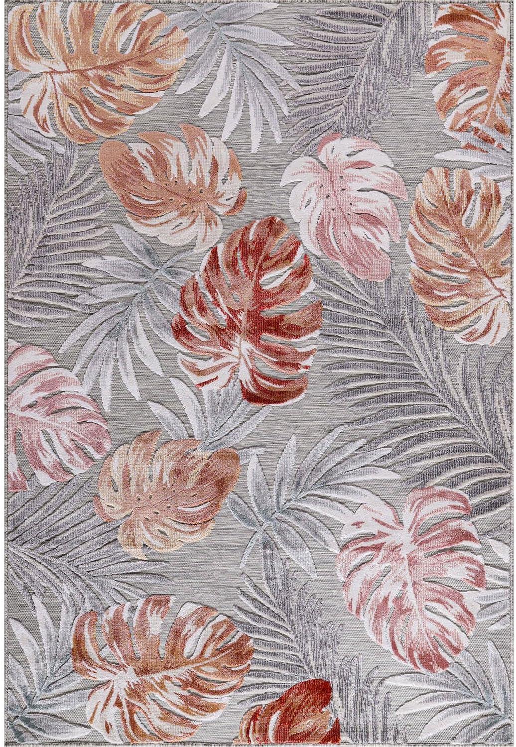 image:imageCAMILSON Indoor Outdoor Rug Navy 710x10 Leaf Tropical Botanical Area Rugs for Indoor and Outdoor patios EasyCleaning NonShedding Living Room Garden and Kitchen Washable Outside Carpet 8x103002 Multi Color
