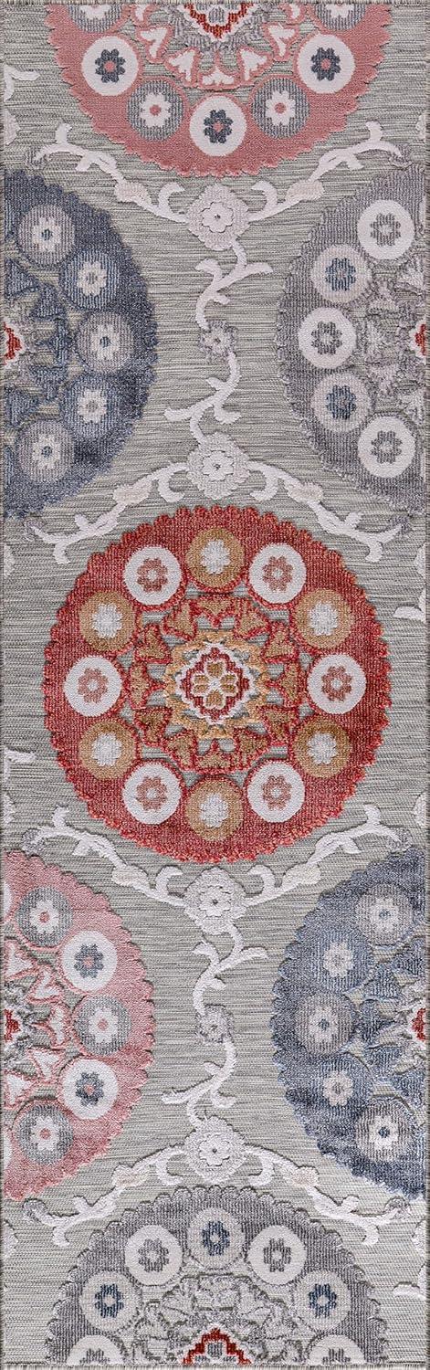 image:imageCAMILSON Indoor Outdoor Rug Navy 710x10 Leaf Tropical Botanical Area Rugs for Indoor and Outdoor patios EasyCleaning NonShedding Living Room Garden and Kitchen Washable Outside Carpet 8x103003 Multi Color