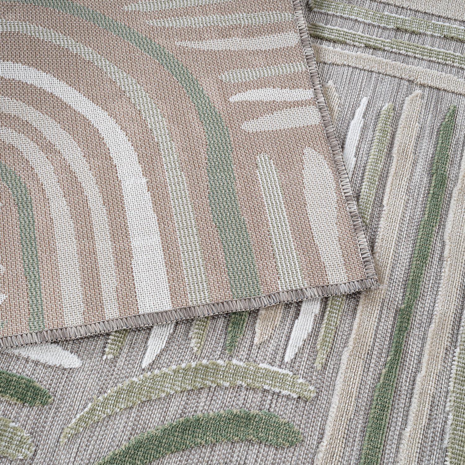 image:imageCAMILSON Indoor Outdoor Rug Navy 710x10 Leaf Tropical Botanical Area Rugs for Indoor and Outdoor patios EasyCleaning NonShedding Living Room Garden and Kitchen Washable Outside Carpet 8x103004 Beige