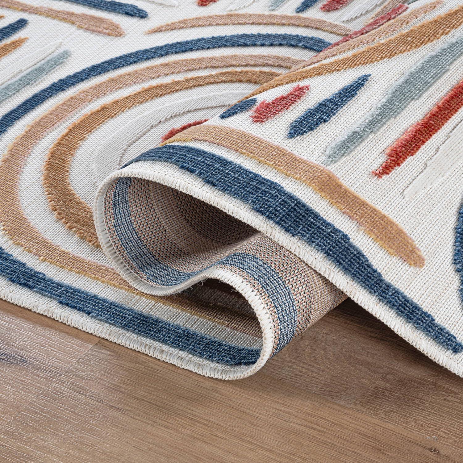 image:imageCAMILSON Indoor Outdoor Rug Navy 710x10 Leaf Tropical Botanical Area Rugs for Indoor and Outdoor patios EasyCleaning NonShedding Living Room Garden and Kitchen Washable Outside Carpet 8x103004 Multicolor