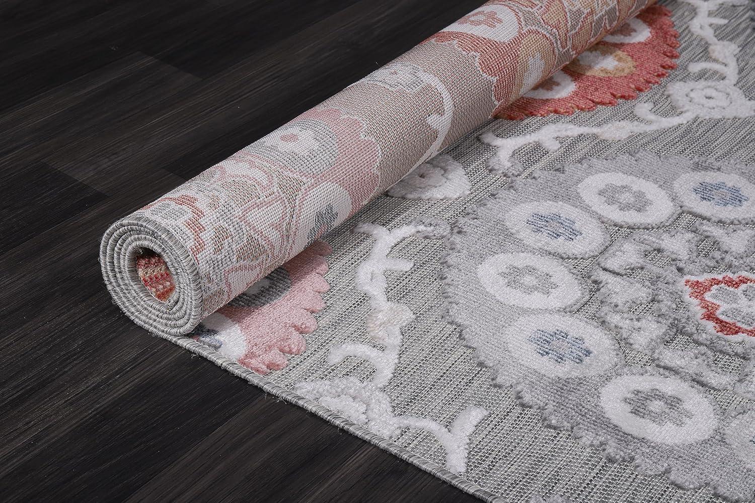 image:imageCAMILSON Indoor Outdoor Rug Navy 710x10 Leaf Tropical Botanical Area Rugs for Indoor and Outdoor patios EasyCleaning NonShedding Living Room Garden and Kitchen Washable Outside Carpet 8x103003 Multi Color