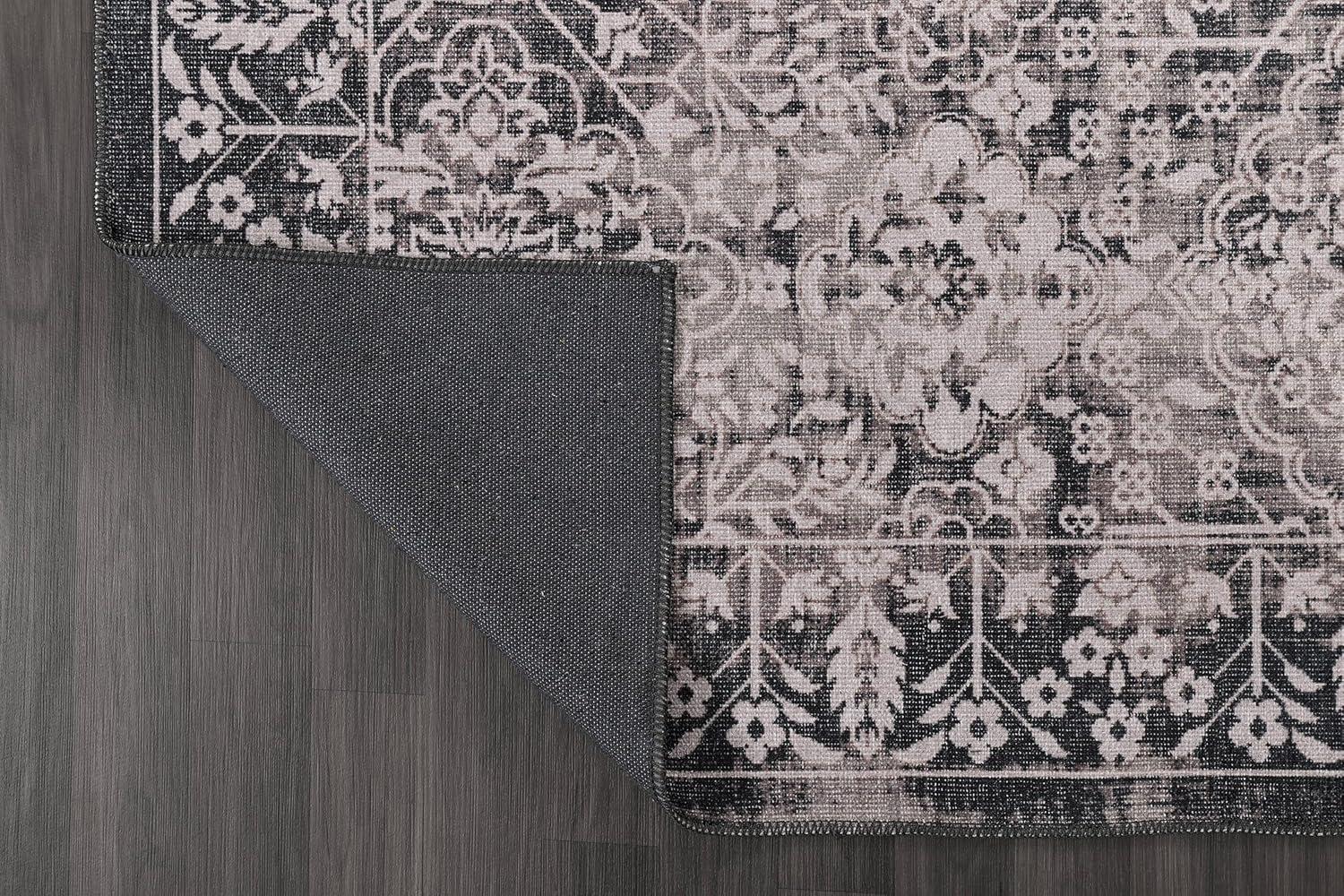 image:imageCAMILSON Machine Washable Rug Floral Vintage Medallion Indoor Entryway Mats Living Area Entryways Rugs Stain and Water Resistant Traditional Indoor Carpet  2003 Beige 2 x 3