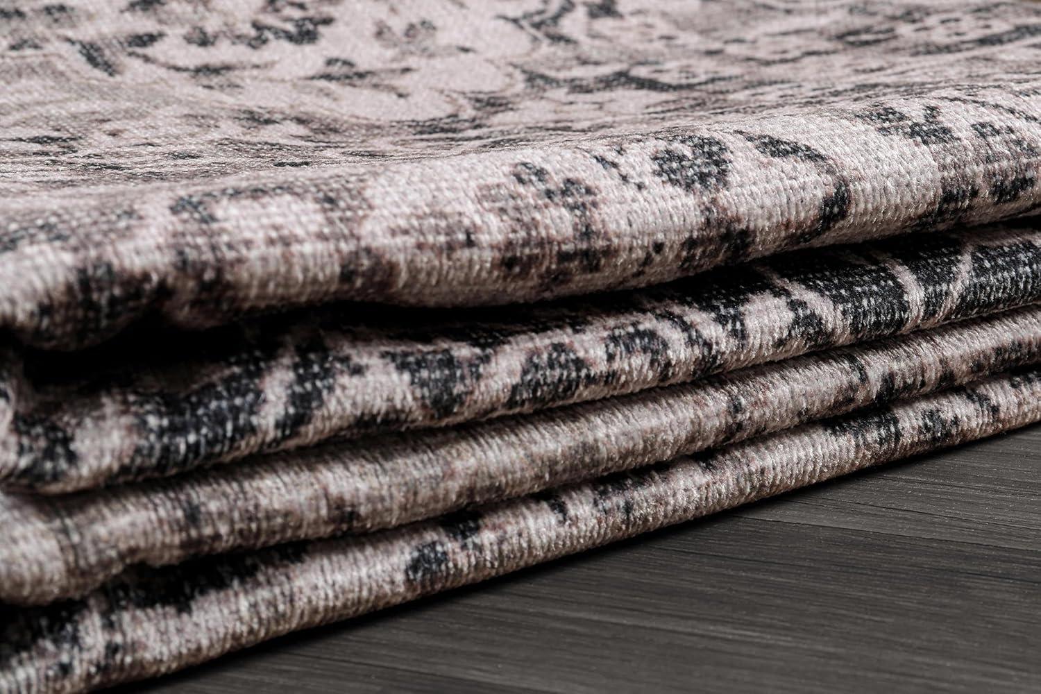 image:imageCAMILSON Machine Washable Rug Floral Vintage Medallion Indoor Entryway Mats Living Area Entryways Rugs Stain and Water Resistant Traditional Indoor Carpet  2003 Beige 2 x 3