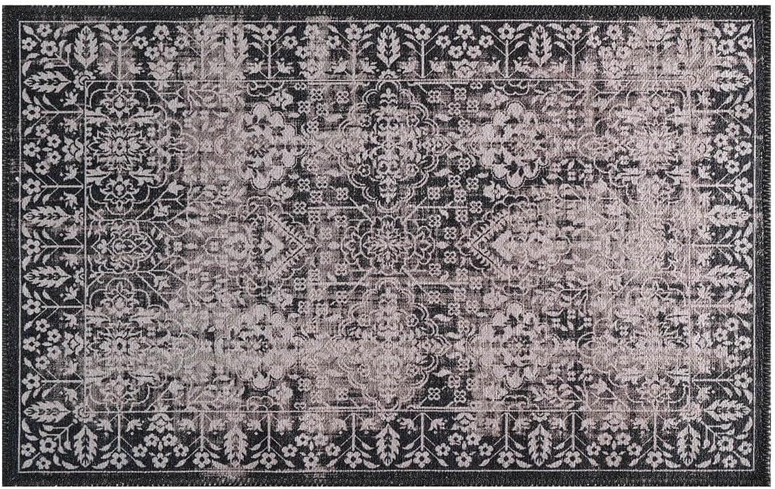 image:imageCAMILSON Machine Washable Rug Floral Vintage Medallion Indoor Entryway Mats Living Area Entryways Rugs Stain and Water Resistant Traditional Indoor Carpet  2003 Beige 2 x 3