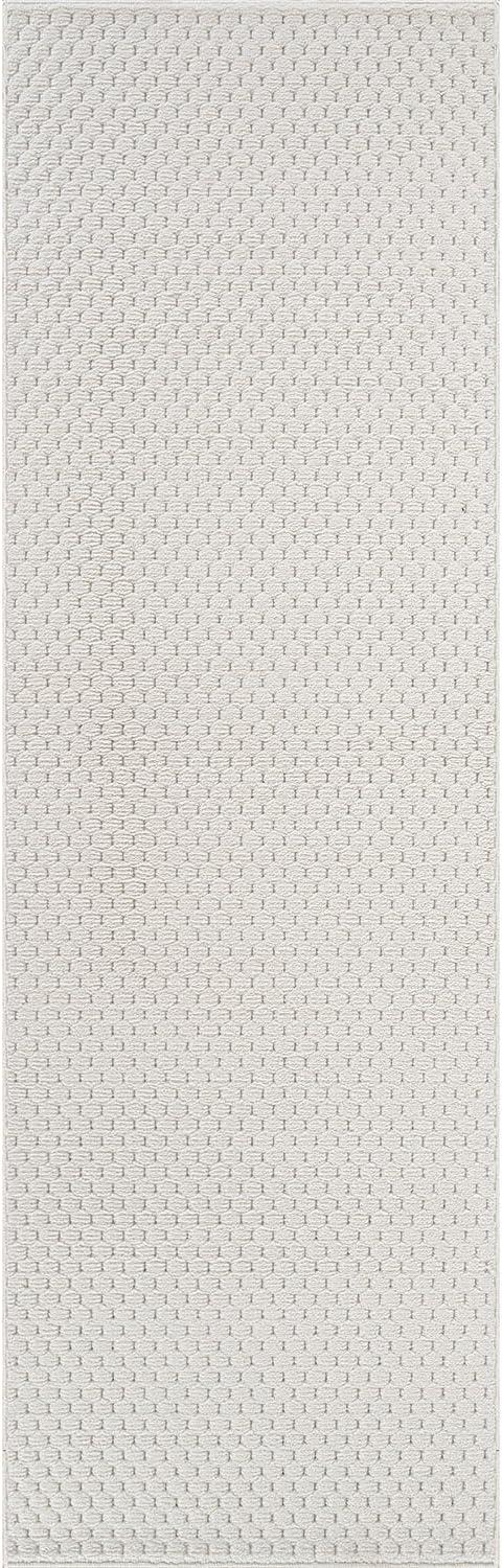image:imageCAMILSON Micro Loop Rug 5x7 Modern Luxury Geometric Arch Area Rugs Soft High and Low Pile Stain Resistant EasyCleaning NonShedding for Living Room Office Indoor Carpet 5 x 7 WhitePebble White