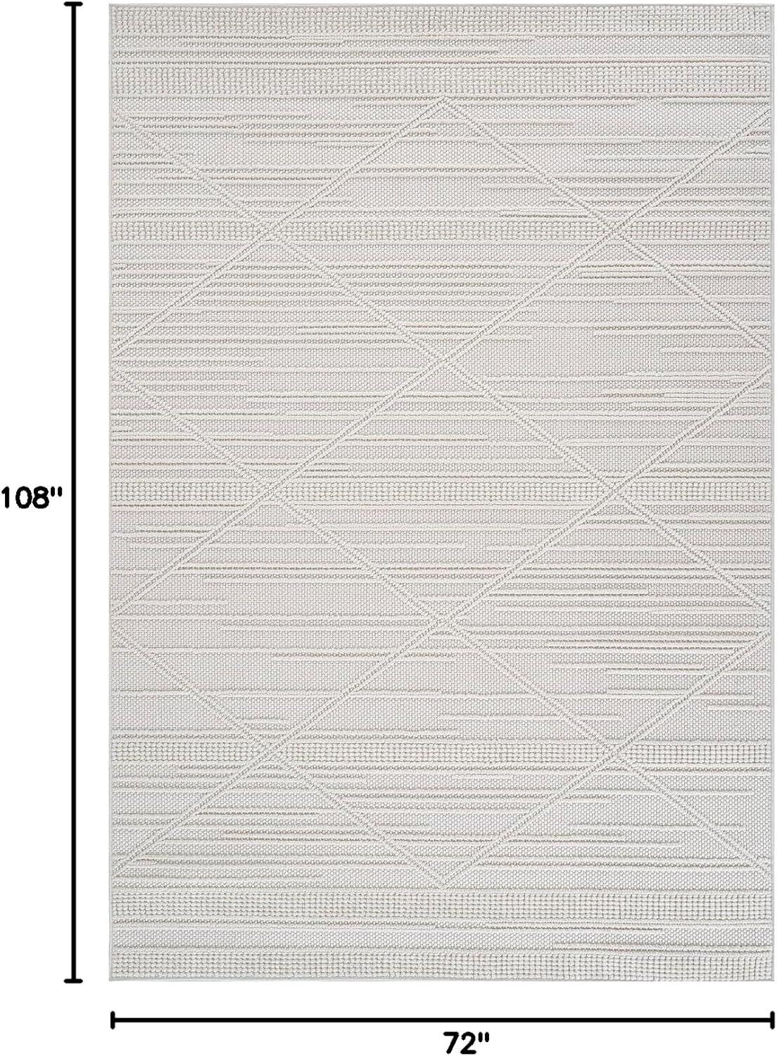 image:imageCAMILSON Micro Loop Rug 5x7 Modern Luxury Geometric Arch Area Rugs Soft High and Low Pile Stain Resistant EasyCleaning NonShedding for Living Room Office Indoor Carpet 5 x 7 WhiteGy1 White