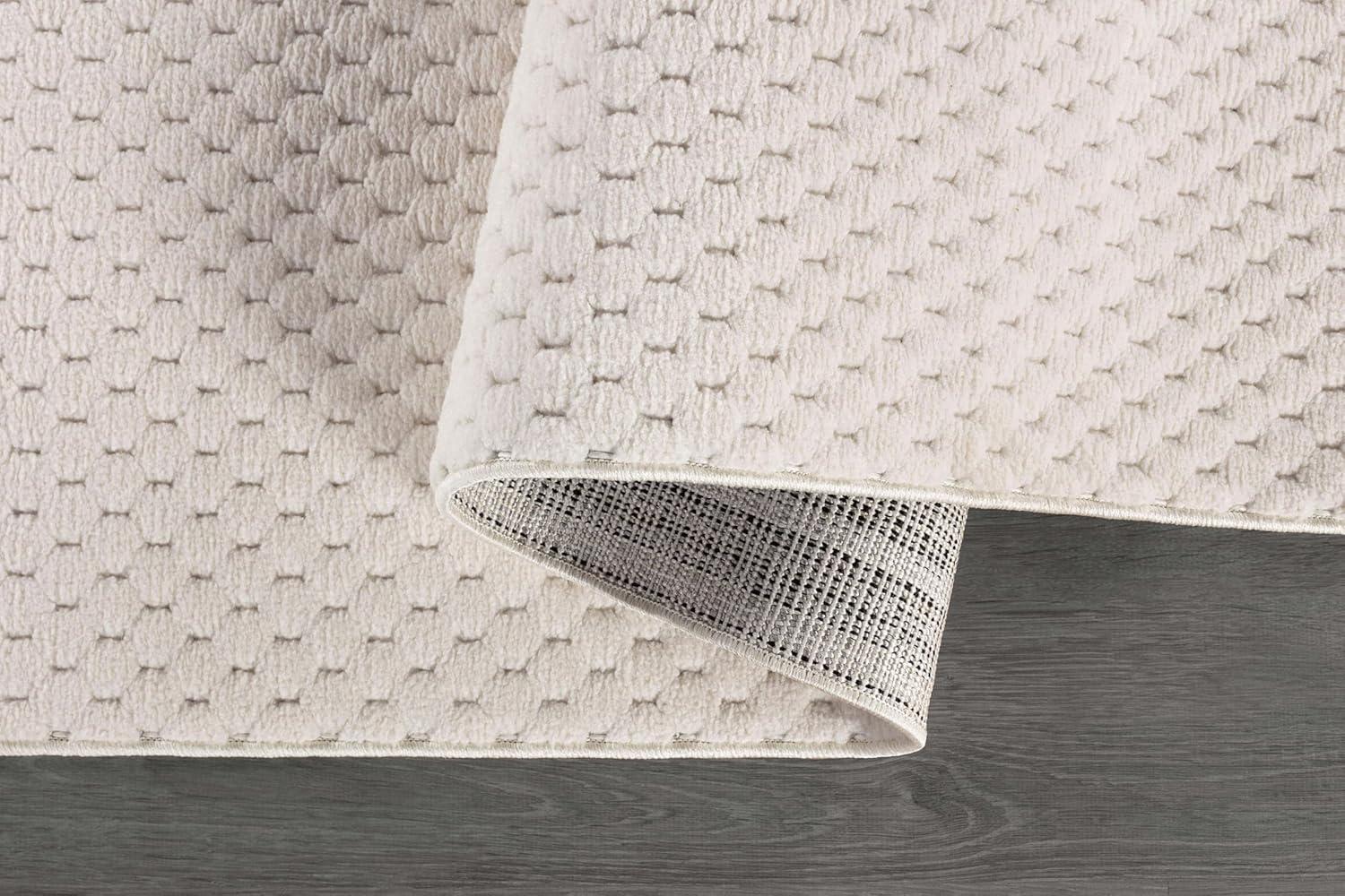 image:imageCAMILSON Micro Loop Rug 5x7 Modern Luxury Geometric Arch Area Rugs Soft High and Low Pile Stain Resistant EasyCleaning NonShedding for Living Room Office Indoor Carpet 5 x 7 WhitePebble White