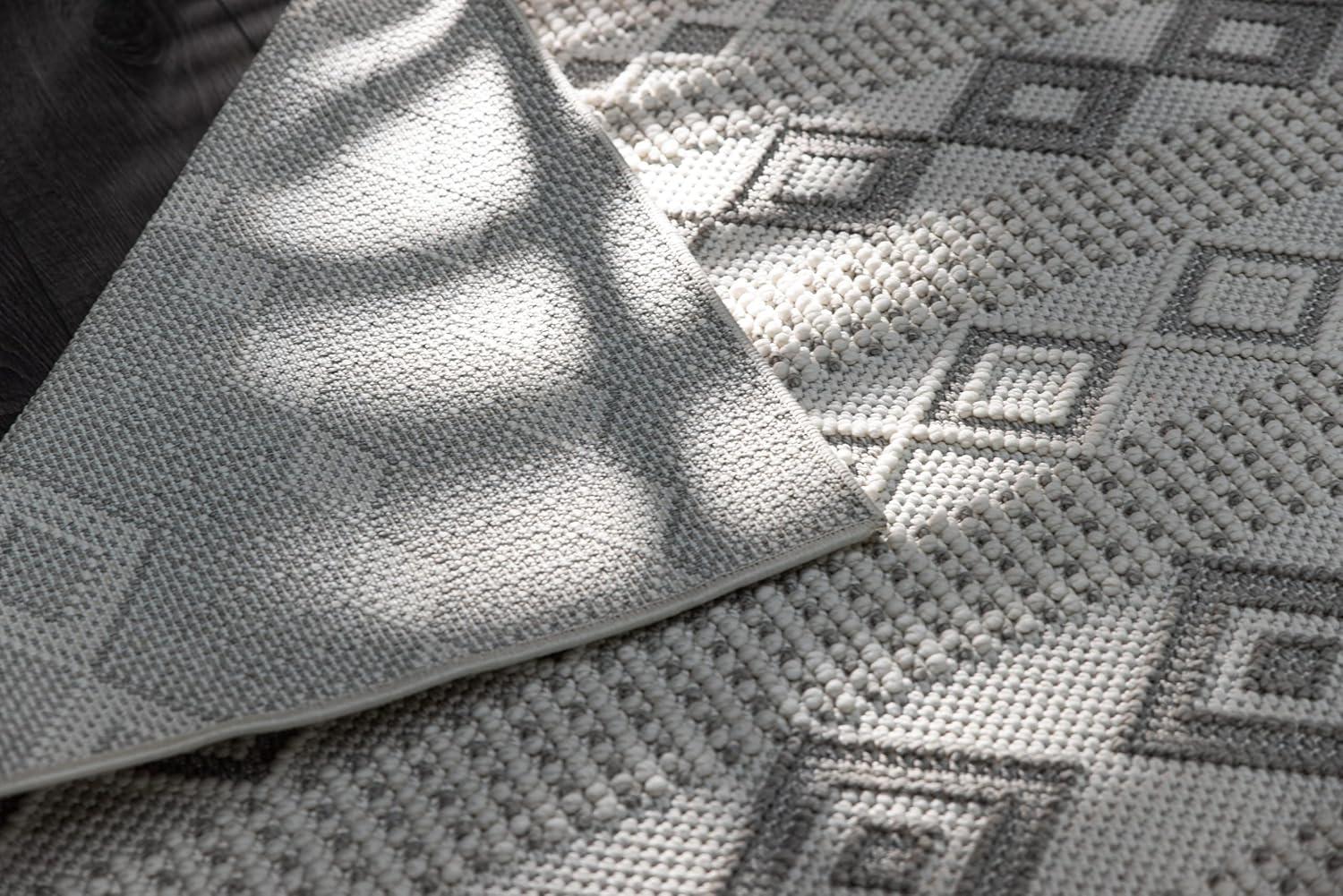 image:imageCAMILSON Micro Loop Rug 5x7 Modern Luxury Geometric Arch Area Rugs Soft High and Low Pile Stain Resistant EasyCleaning NonShedding for Living Room Office Indoor Carpet 5 x 7 WhiteGy8 White Gray