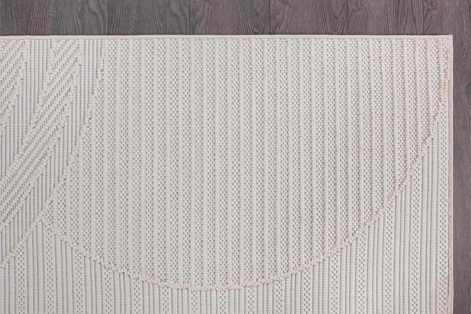 image:imageCAMILSON Micro Loop Rug 5x7 Modern Luxury Geometric Arch Area Rugs Soft High and Low Pile Stain Resistant EasyCleaning NonShedding for Living Room Office Indoor Carpet 5 x 7 WhiteGy3 White