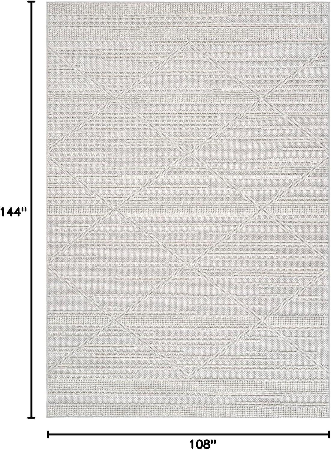 image:imageCAMILSON Micro Loop Rug 5x7 Modern Luxury Geometric Arch Area Rugs Soft High and Low Pile Stain Resistant EasyCleaning NonShedding for Living Room Office Indoor Carpet 5 x 7 WhiteGy1 White