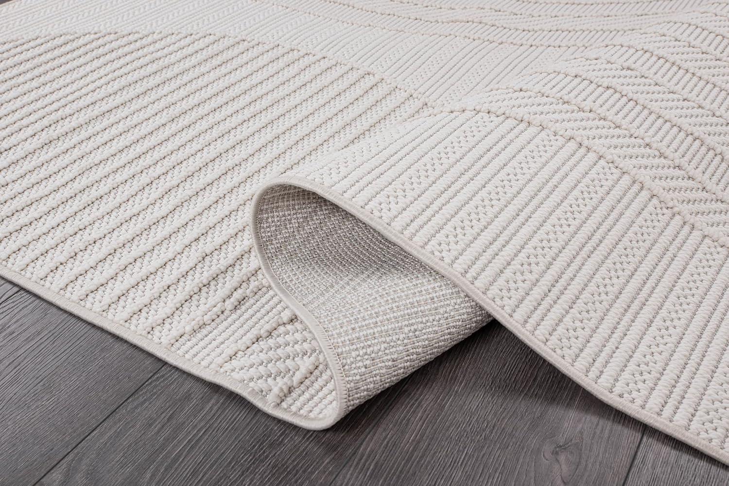 image:imageCAMILSON Micro Loop Rug 5x7 Modern Luxury Geometric Arch Area Rugs Soft High and Low Pile Stain Resistant EasyCleaning NonShedding for Living Room Office Indoor Carpet 5 x 7 WhiteGy3 White