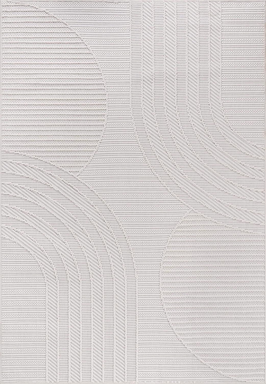 image:imageCAMILSON Micro Loop Rug 5x7 Modern Luxury Geometric Arch Area Rugs Soft High and Low Pile Stain Resistant EasyCleaning NonShedding for Living Room Office Indoor Carpet 5 x 7 WhiteGy3 White