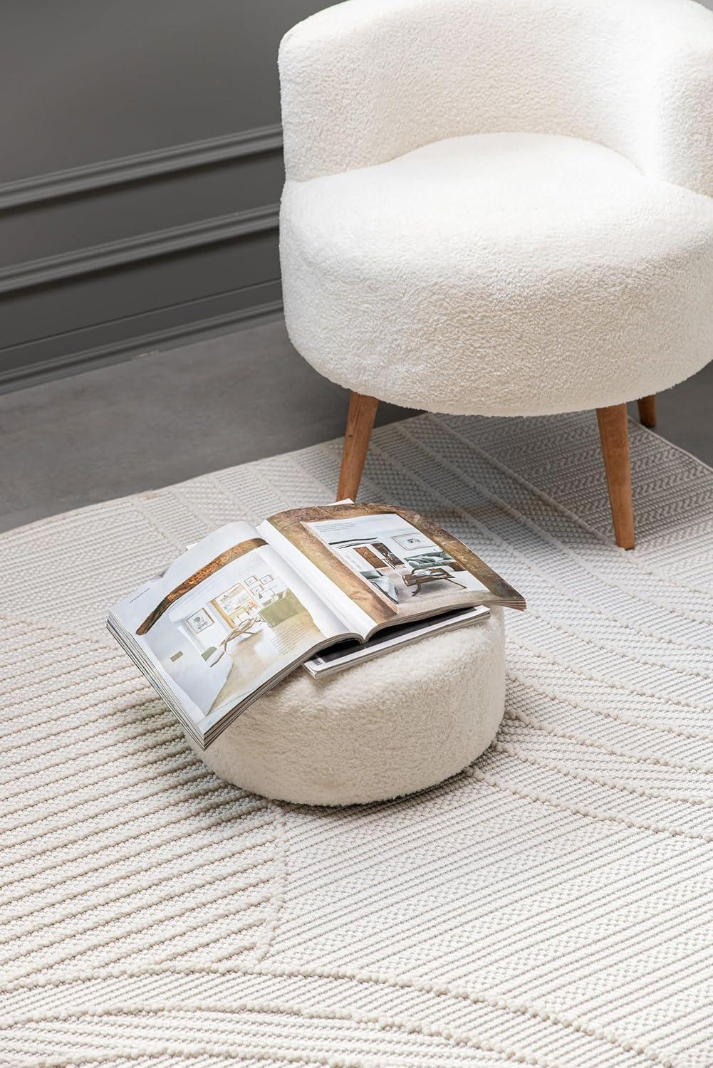 image:imageCAMILSON Micro Loop Rug 5x7 Modern Luxury Geometric Arch Area Rugs Soft High and Low Pile Stain Resistant EasyCleaning NonShedding for Living Room Office Indoor Carpet 5 x 7 WhiteGy3 White