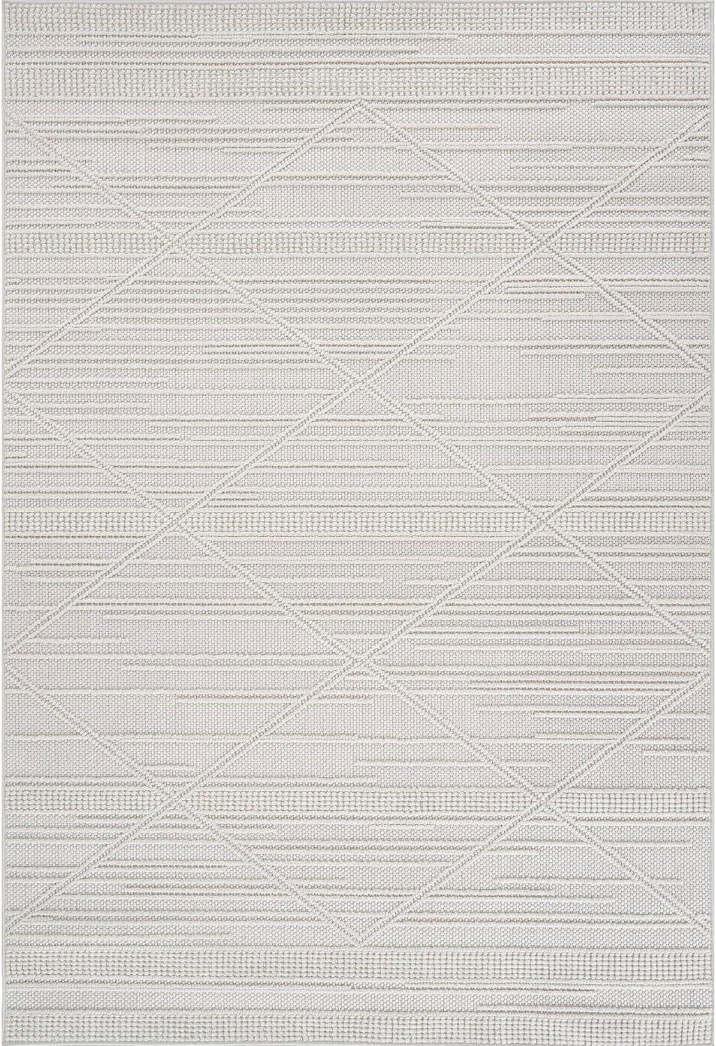 image:imageCAMILSON Micro Loop Rug 5x7 Modern Luxury Geometric Arch Area Rugs Soft High and Low Pile Stain Resistant EasyCleaning NonShedding for Living Room Office Indoor Carpet 5 x 7 WhiteGy1 White