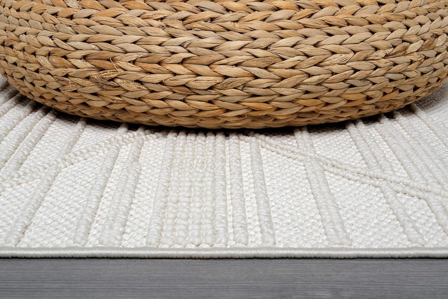 image:imageCAMILSON Micro Loop Rug 5x7 Modern Luxury Geometric Arch Area Rugs Soft High and Low Pile Stain Resistant EasyCleaning NonShedding for Living Room Office Indoor Carpet 5 x 7 WhiteGy1 White