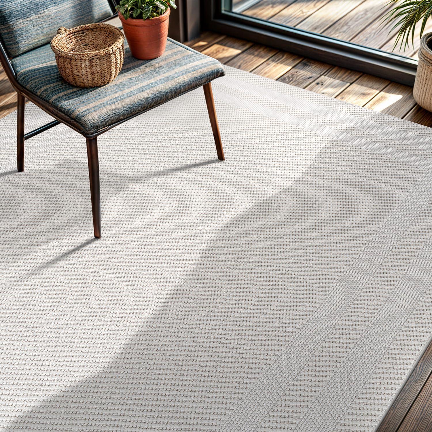 image:imageCAMILSON Micro Loop Rug 5x7 Modern Luxury Geometric Arch Area Rugs Soft High and Low Pile Stain Resistant EasyCleaning NonShedding for Living Room Office Indoor Carpet 5 x 7 WhiteGy9 White
