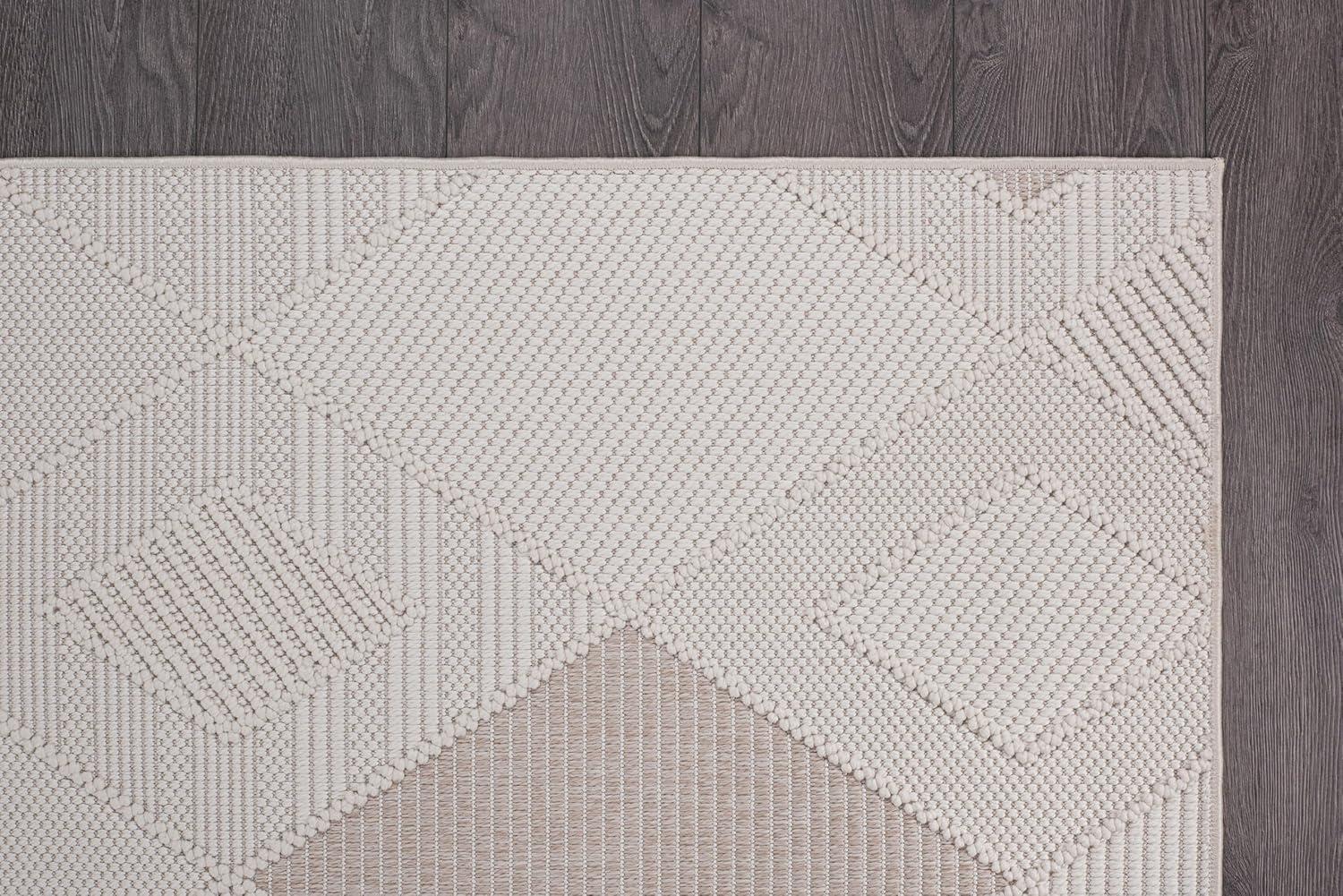 image:imageCAMILSON Micro Loop Rug 5x7 Modern Luxury Geometric Arch Area Rugs Soft High and Low Pile Stain Resistant EasyCleaning NonShedding for Living Room Office Indoor Carpet 5 x 7 WhiteGy2 White Beige