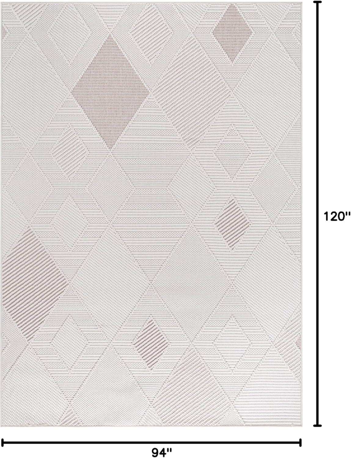 image:imageCAMILSON Micro Loop Rug 5x7 Modern Luxury Geometric Arch Area Rugs Soft High and Low Pile Stain Resistant EasyCleaning NonShedding for Living Room Office Indoor Carpet 5 x 7 WhiteGy2 White Beige