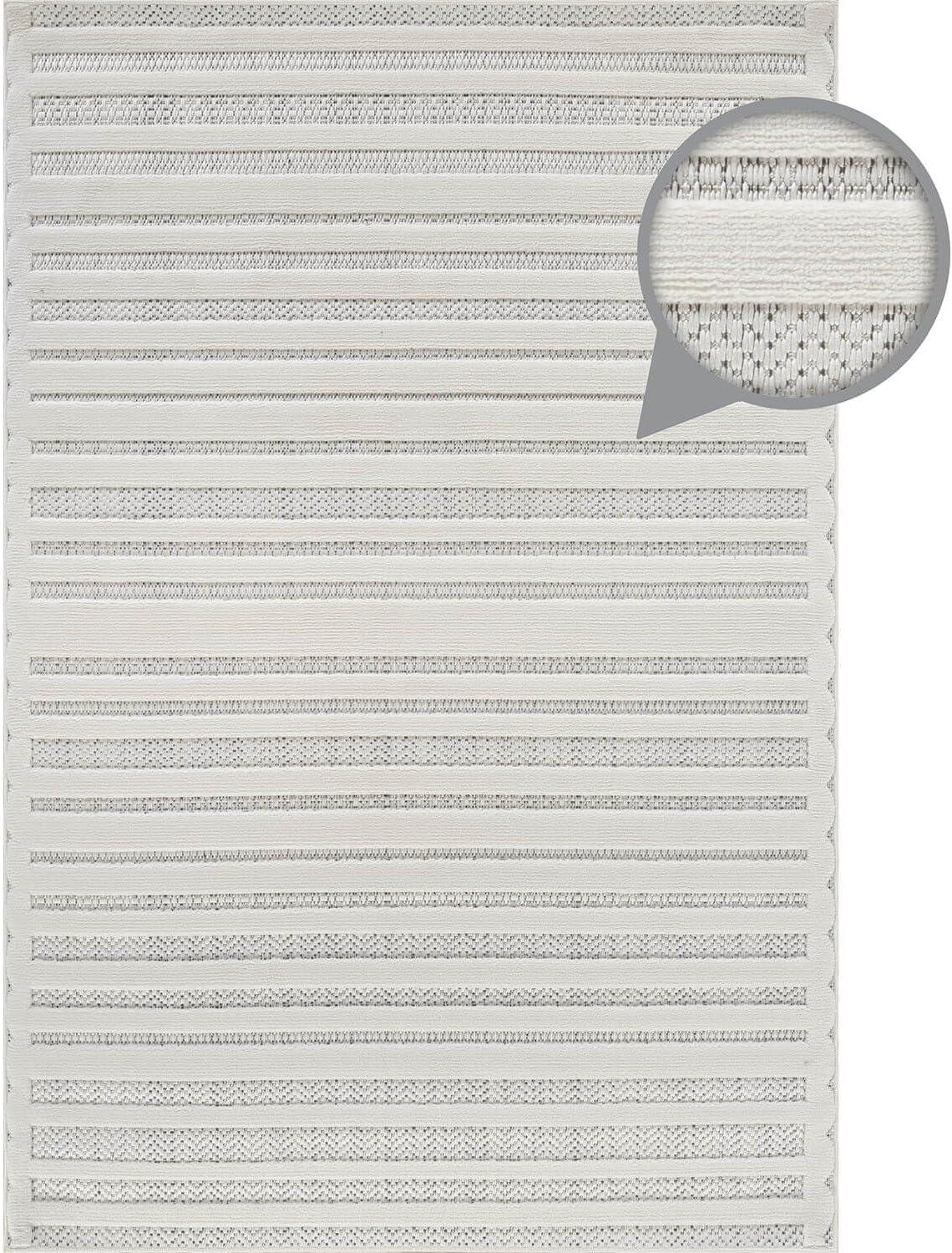 image:imageCAMILSON Micro Loop Rug 5x7 Modern Luxury Geometric Arch Area Rugs Soft High and Low Pile Stain Resistant EasyCleaning NonShedding for Living Room Office Indoor Carpet 5 x 7 WhiteLinear White