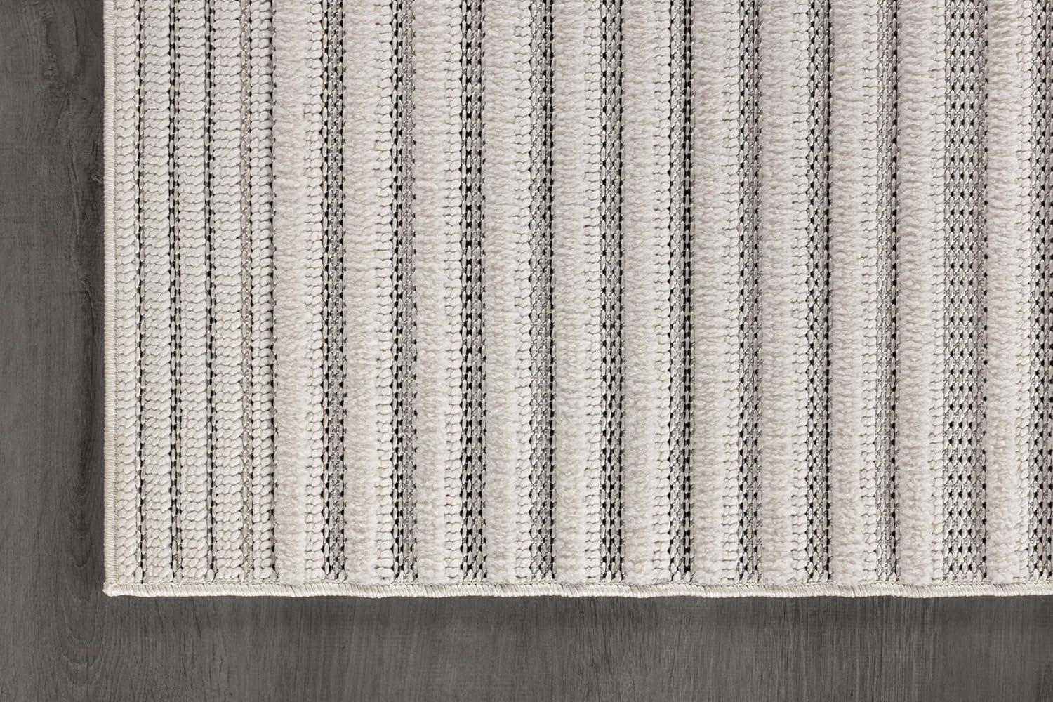 image:imageCAMILSON Micro Loop Rug 5x7 Modern Luxury Geometric Arch Area Rugs Soft High and Low Pile Stain Resistant EasyCleaning NonShedding for Living Room Office Indoor Carpet 5 x 7 WhiteCurved White