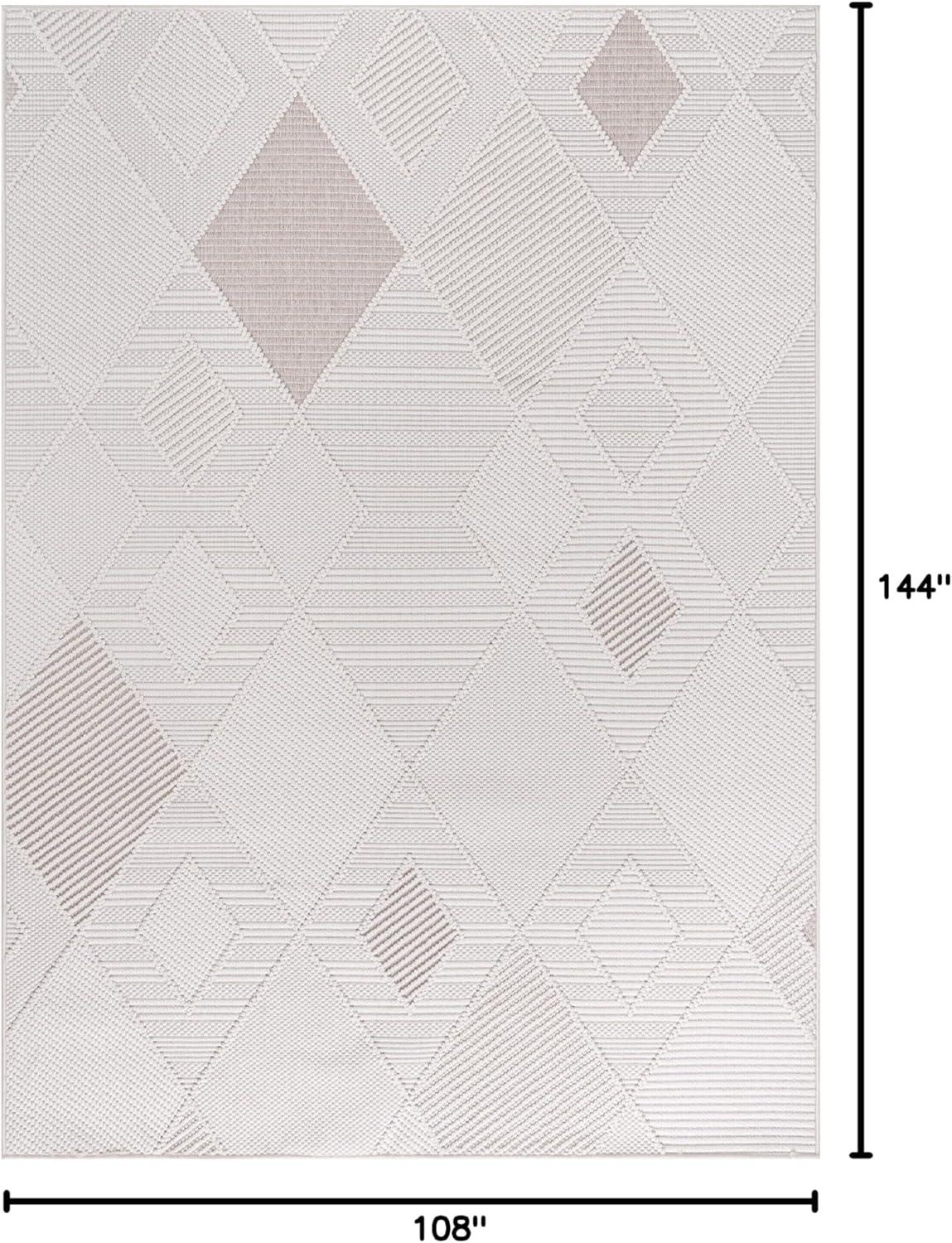 image:imageCAMILSON Micro Loop Rug 5x7 Modern Luxury Geometric Arch Area Rugs Soft High and Low Pile Stain Resistant EasyCleaning NonShedding for Living Room Office Indoor Carpet 5 x 7 WhiteGy2 White Beige