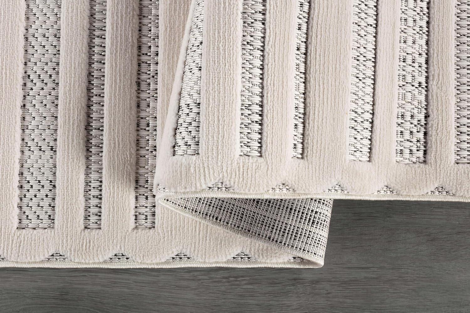 image:imageCAMILSON Micro Loop Rug 5x7 Modern Luxury Geometric Arch Area Rugs Soft High and Low Pile Stain Resistant EasyCleaning NonShedding for Living Room Office Indoor Carpet 5 x 7 WhiteLinear White