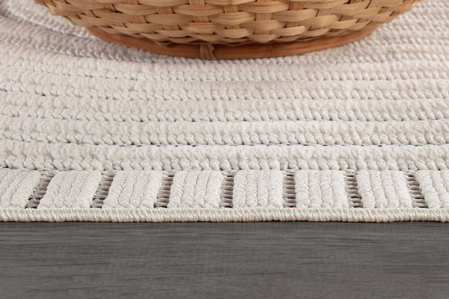 image:imageCAMILSON Micro Loop Rug 5x7 Modern Luxury Geometric Arch Area Rugs Soft High and Low Pile Stain Resistant EasyCleaning NonShedding for Living Room Office Indoor Carpet 5 x 7 WhiteCurved White