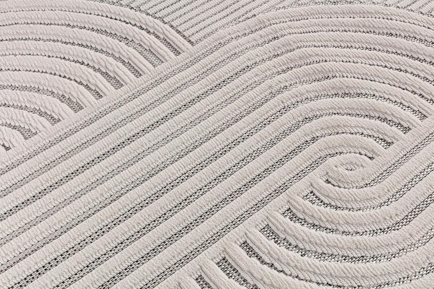 image:imageCAMILSON Micro Loop Rug 5x7 Modern Luxury Geometric Arch Area Rugs Soft High and Low Pile Stain Resistant EasyCleaning NonShedding for Living Room Office Indoor Carpet 5 x 7 WhiteCurved White
