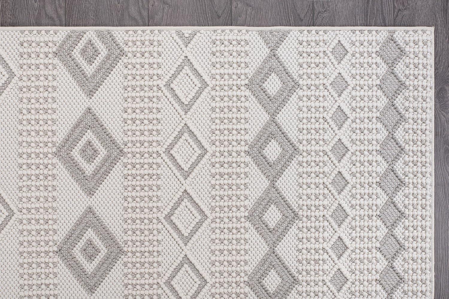 image:imageCAMILSON Micro Loop Rug 5x7 Modern Luxury Geometric Arch Area Rugs Soft High and Low Pile Stain Resistant EasyCleaning NonShedding for Living Room Office Indoor Carpet 5 x 7 WhiteGy8 White Gray