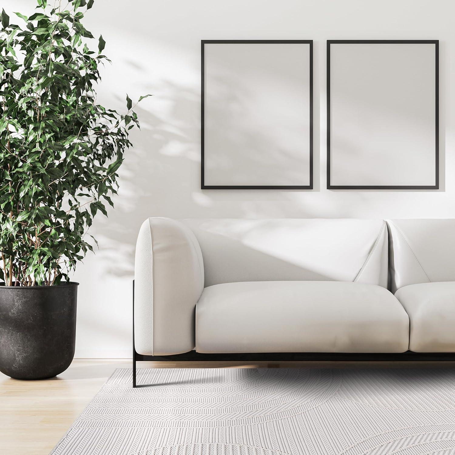 image:imageCAMILSON Micro Loop Rug 5x7 Modern Luxury Geometric Arch Area Rugs Soft High and Low Pile Stain Resistant EasyCleaning NonShedding for Living Room Office Indoor Carpet 5 x 7 WhiteGy3 White