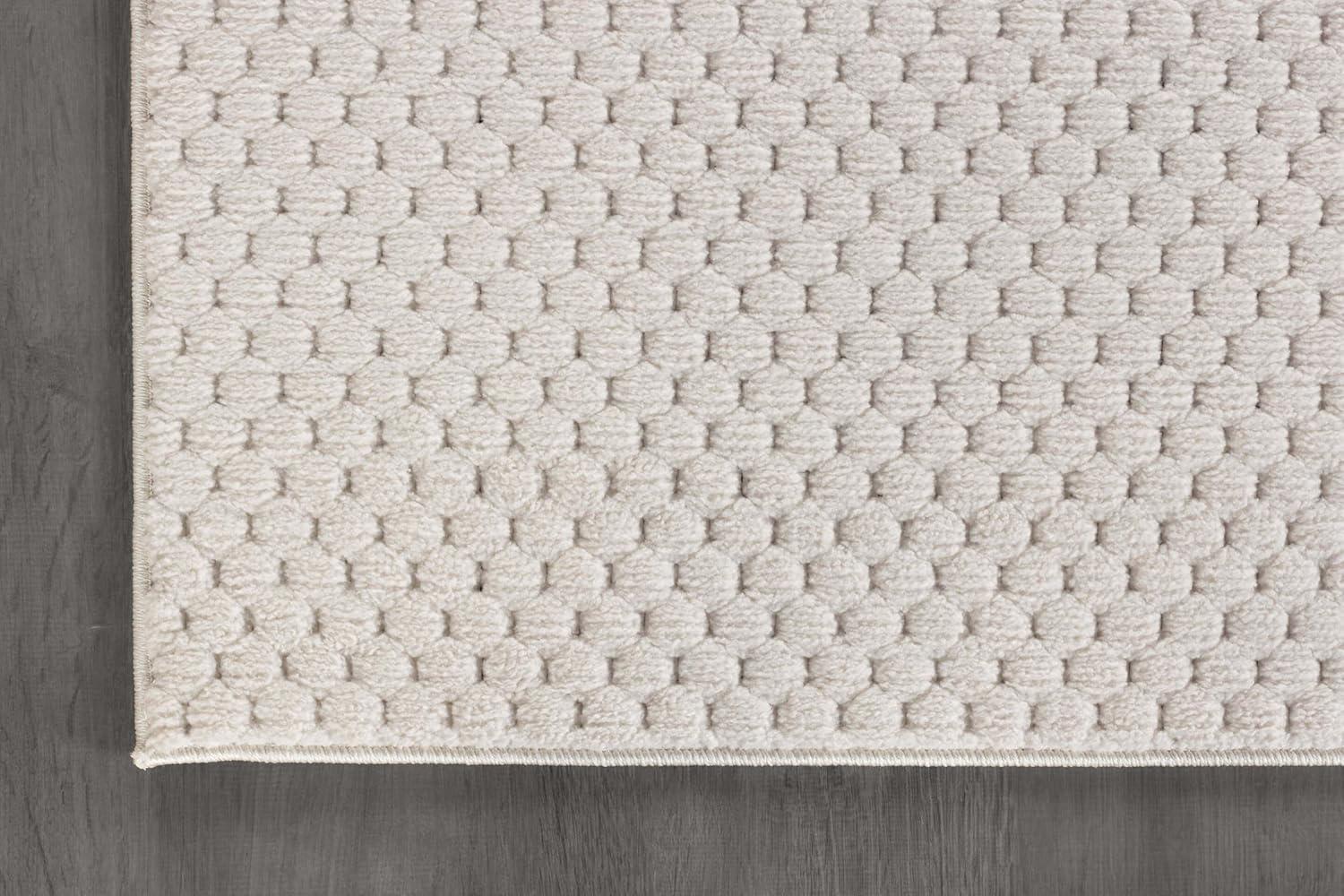 image:imageCAMILSON Micro Loop Rug 5x7 Modern Luxury Geometric Arch Area Rugs Soft High and Low Pile Stain Resistant EasyCleaning NonShedding for Living Room Office Indoor Carpet 5 x 7 WhitePebble White