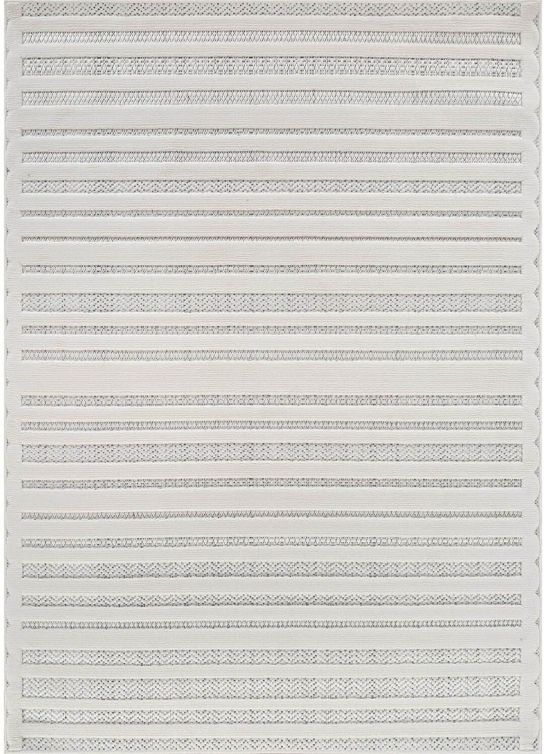 image:imageCAMILSON Micro Loop Rug 5x7 Modern Luxury Geometric Arch Area Rugs Soft High and Low Pile Stain Resistant EasyCleaning NonShedding for Living Room Office Indoor Carpet 5 x 7 WhiteLinear White