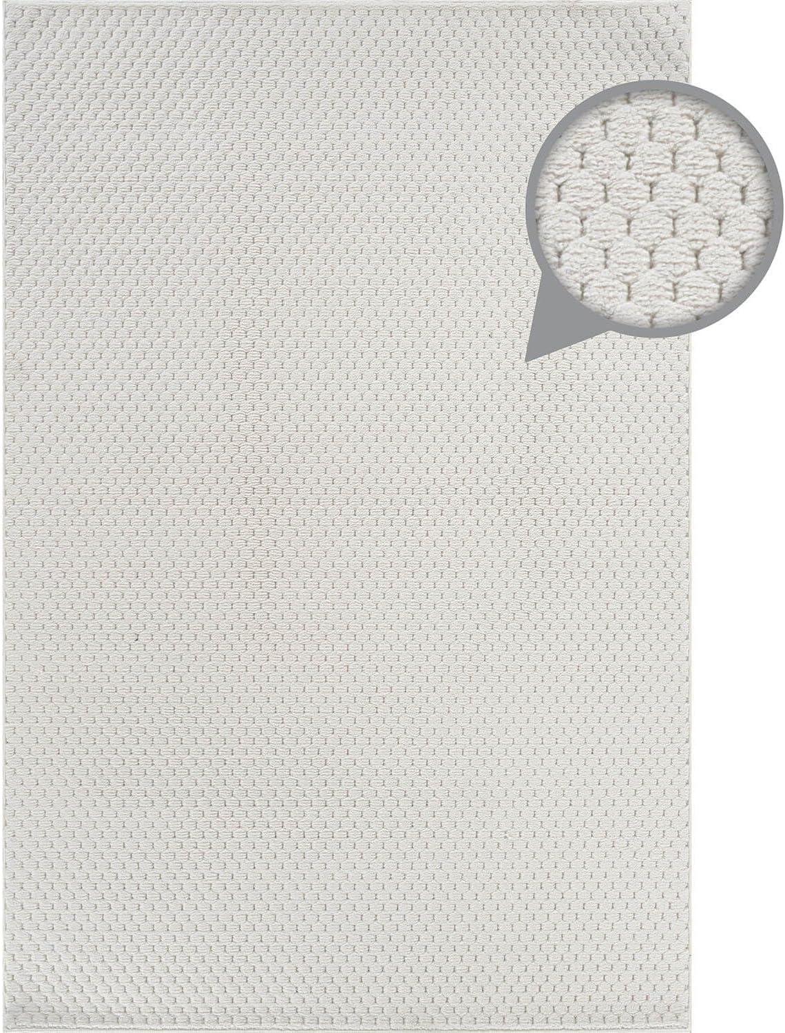 image:imageCAMILSON Micro Loop Rug 5x7 Modern Luxury Geometric Arch Area Rugs Soft High and Low Pile Stain Resistant EasyCleaning NonShedding for Living Room Office Indoor Carpet 5 x 7 WhitePebble White