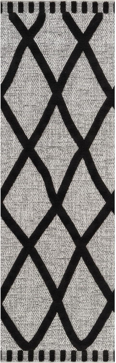 image:imageCAMILSON Micro Loop Rug 5x7 Modern Luxury Geometric Arch Area Rugs Soft High and Low Pile Stain Resistant EasyCleaning NonShedding for Living Room Office Indoor Carpet 5 x 7 WhiteBold Black
