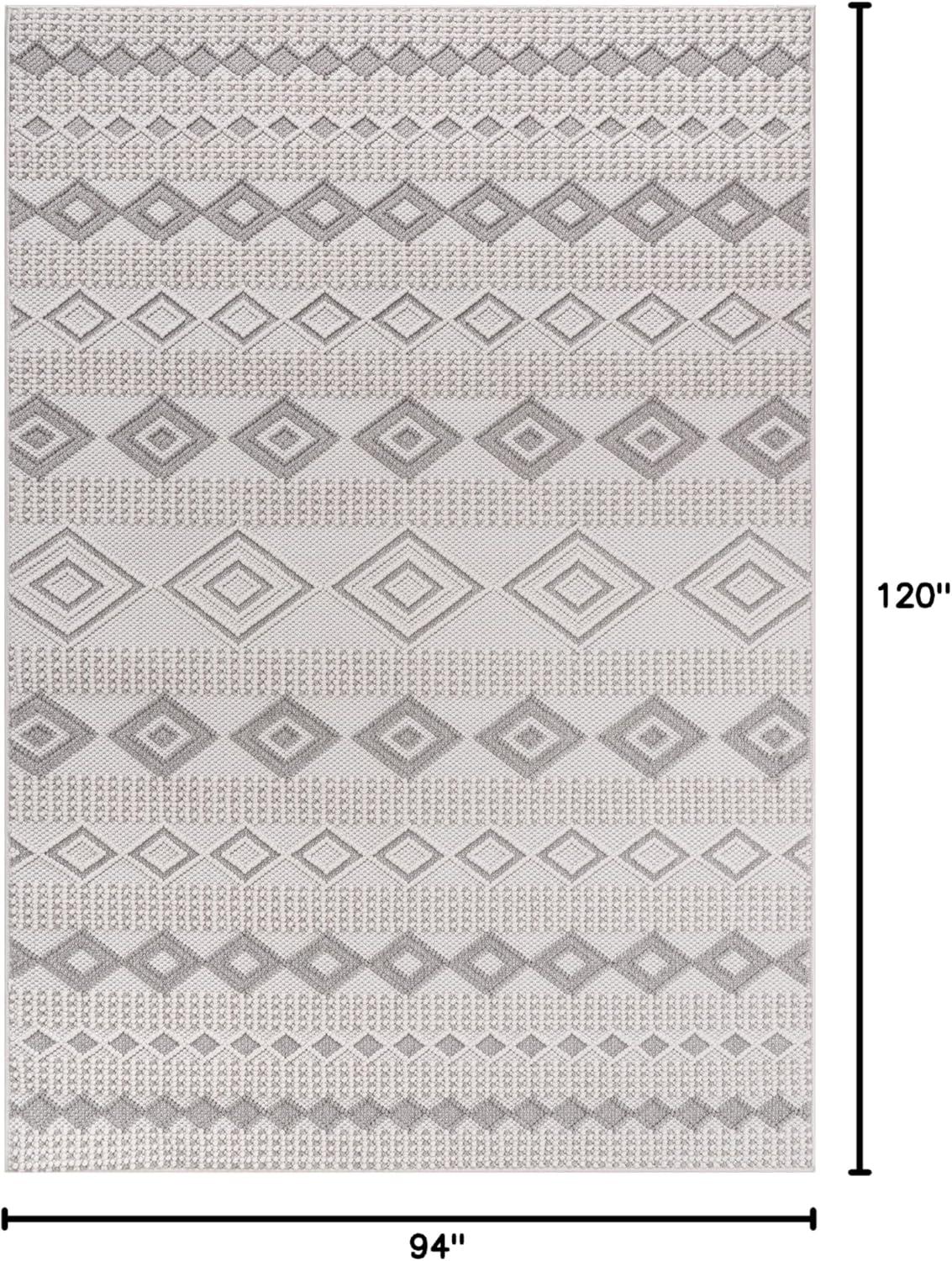 image:imageCAMILSON Micro Loop Rug 5x7 Modern Luxury Geometric Arch Area Rugs Soft High and Low Pile Stain Resistant EasyCleaning NonShedding for Living Room Office Indoor Carpet 5 x 7 WhiteGy8 White Gray
