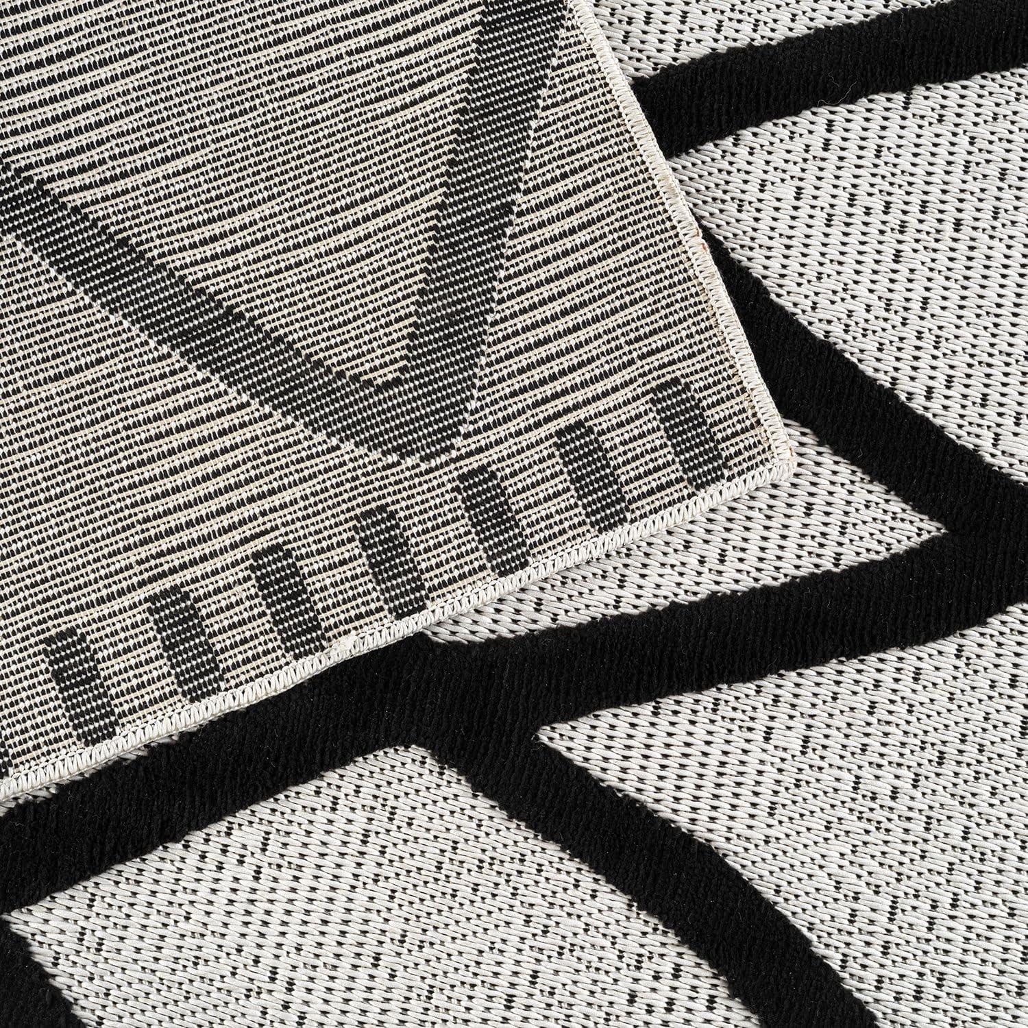image:imageCAMILSON Micro Loop Rug 5x7 Modern Luxury Geometric Arch Area Rugs Soft High and Low Pile Stain Resistant EasyCleaning NonShedding for Living Room Office Indoor Carpet 5 x 7 WhiteBold Black